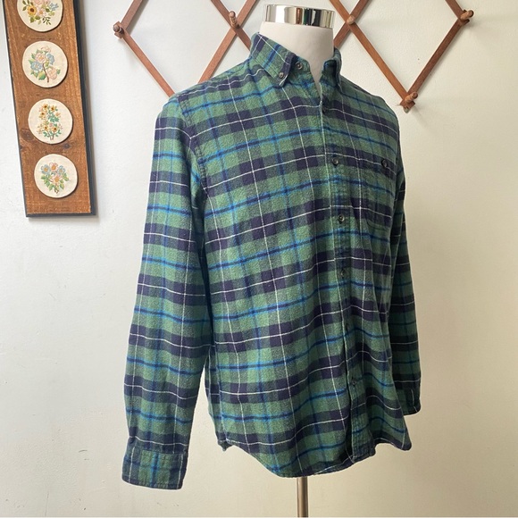 J Crew Wool Flannel Plaid Suede Elbow Patch Oxford Button Up Shirt - Picture 11 of 15